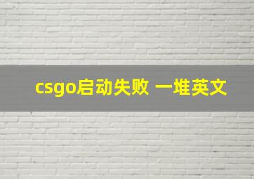 csgo启动失败 一堆英文